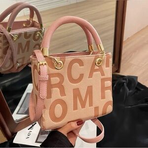 Soft Pink Designer Handbag Vegan Leather